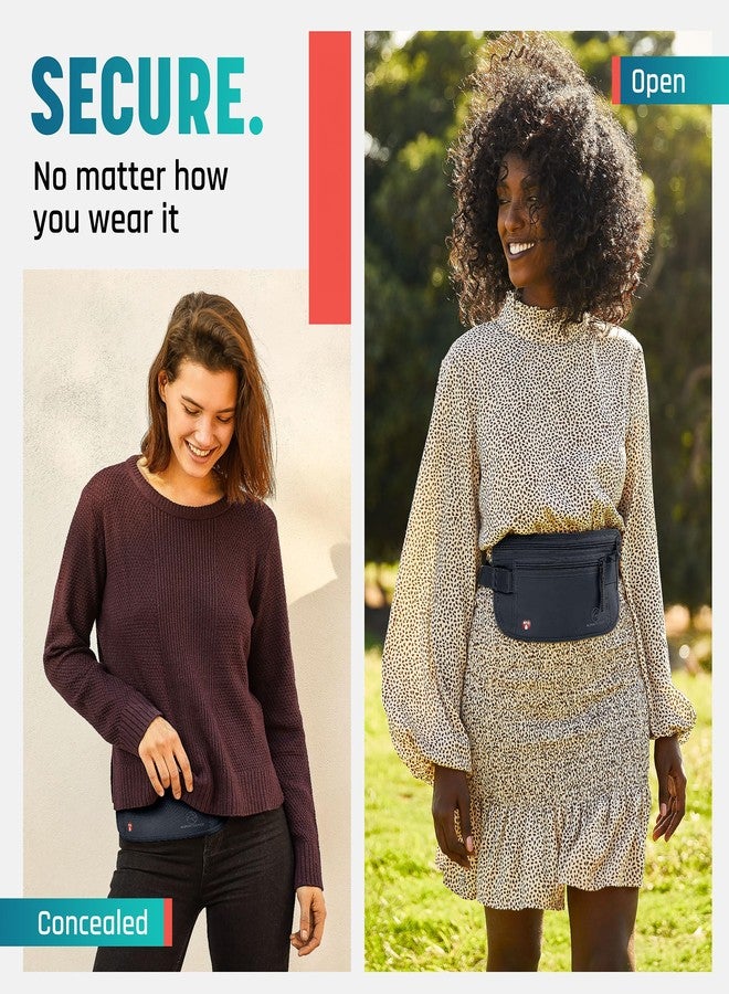 Alpha Keeper حزام ألفا كيبر المخفي للسفر - محفظة خصر وحامل جواز سفر مزود بتقنية حجب الترددات اللاسلكية (RFID) للنساء والرجال، حقيبة أمان رفيعة مضادة للسرقة - Image 2